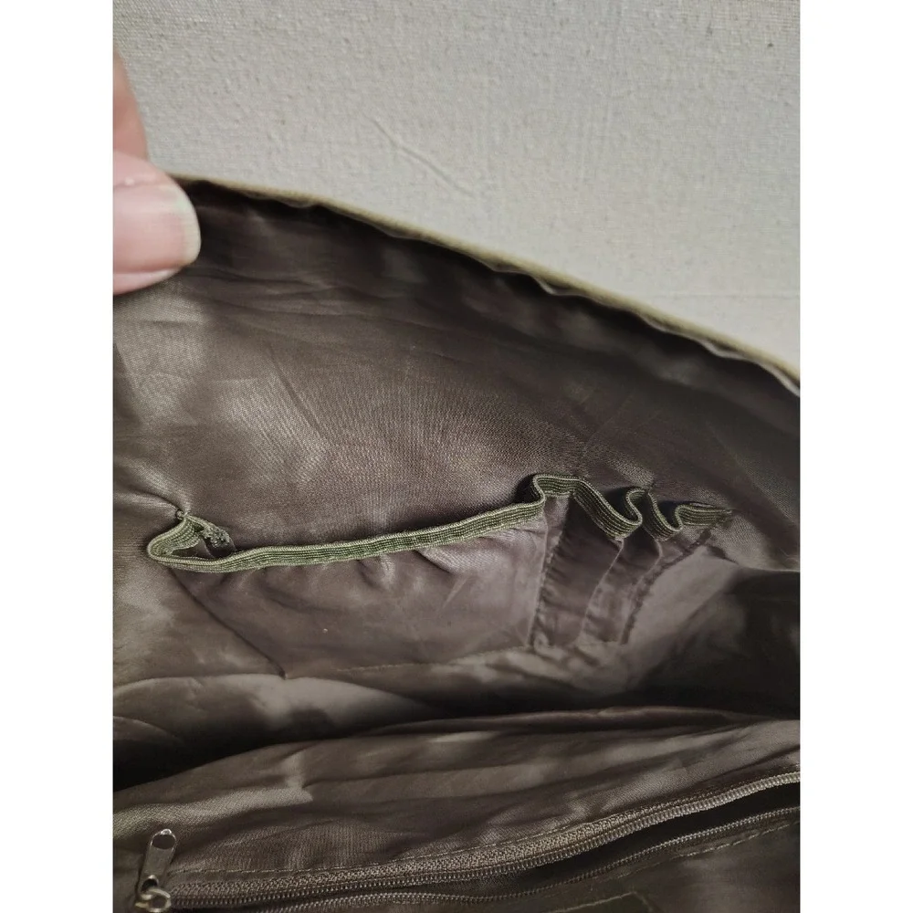 DSW Canvas Messenger Bag Laptop Tablet Satchel Back Pack Olive‎ Green